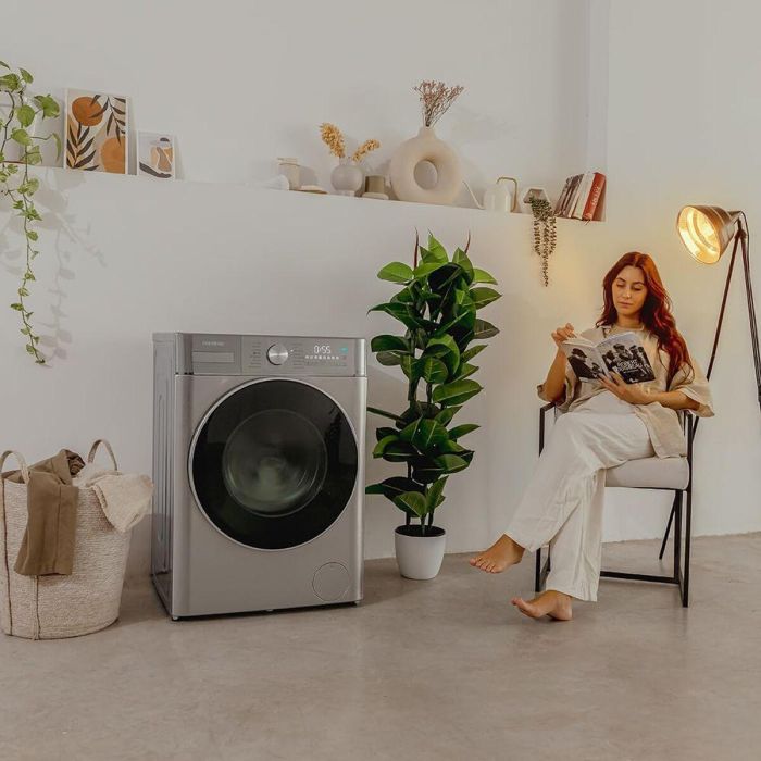 Cecotec Lavadora-Secadora 10680 Inverter Steel 10/6 kg 1400 rpm A Motor Inverter Vapor 1