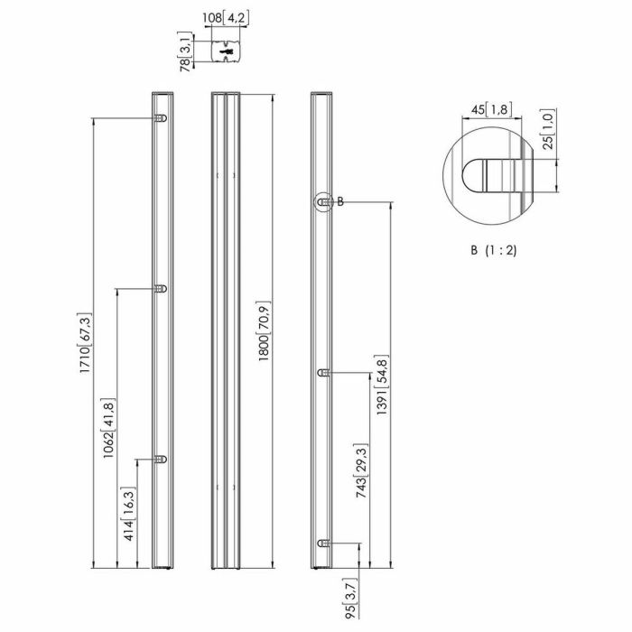 Tubo Conector Vogel's 7227184 180 cm Plateado 1 Tubo Conector Vogel's 7227184 180 cm Plateado 1