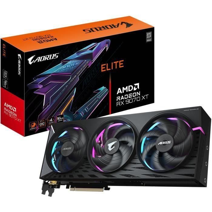Tarjeta gráfica - GIGABYTE - AORUS Radeon RX 9070 XT ELITE - 16 GB Tarjeta gráfica - GIGABYTE - AORUS Radeon RX 9070 XT ELITE - 16 GB