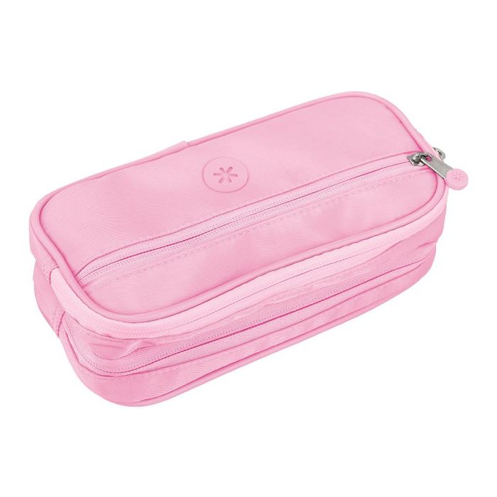 Estuche Portatodo Antartik 3 Compartimentos Compañero De Mochila Color Rosa 100 X 60 X 220 mm 3