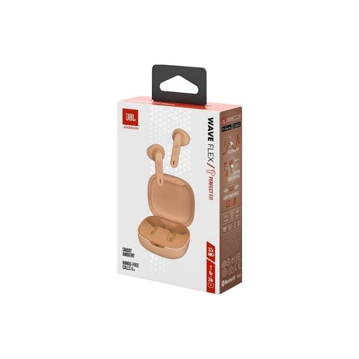 Auriculares Inalámbricos con Estuche de Carga JBL Wave Flex Beige 3 Auriculares Inalámbricos con Estuche de Carga JBL Wave Flex Beige 3