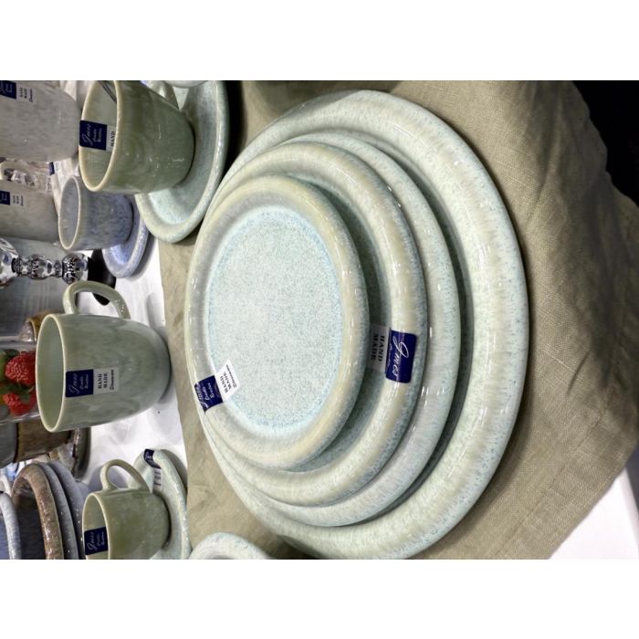 Plato Moderno DKD Home Decor Azul Celeste 20 x 1.7 x 20 cm (6 Unidades) 1