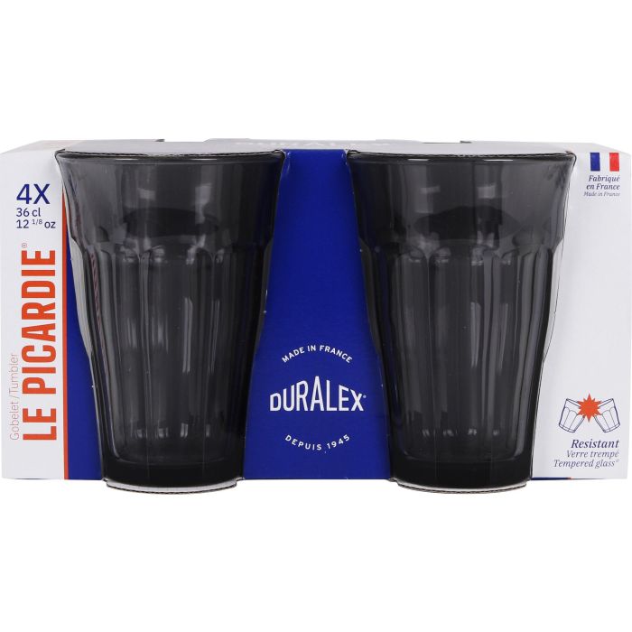 Duralex Set 4 Vasos Gris Picardie 360 cc (8 Cajas)
