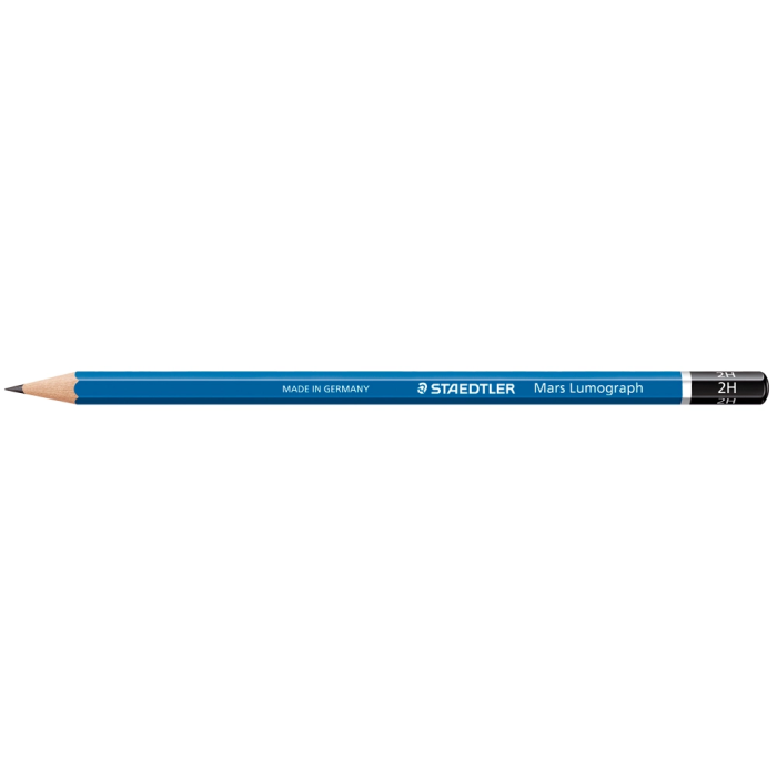 Staedtler Lápices de Grafito Mars Lumograph 100 2H Unidad - Cuerpo Hexagonal, Resistencia a Rotura, Madera Sostenible, Calidad Premium 1