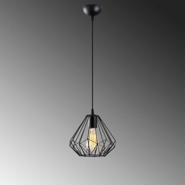 OPV-521SHN3392 Lámpara Colgante Kuantan Estilo Nórdico Diamond Negro 1xE27 Sin Bombilla 4 OPV-521SHN3392 Lámpara Colgante Kuantan Estilo Nórdico Diamond Negro 1xE27 Sin Bombilla 4