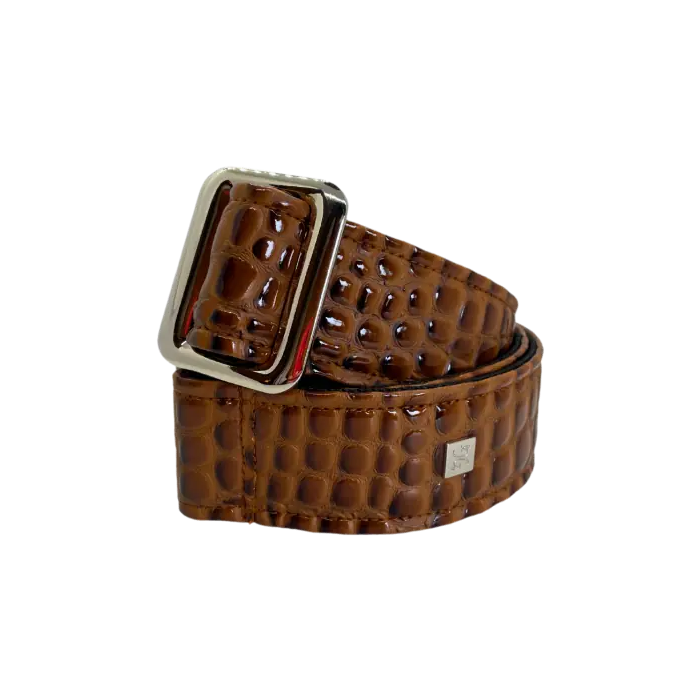 GETM Correa Guitarra Bajo Aussie Gator Mocha Brown ajustable hasta 165 cm Polipiel Nailon Piel 1