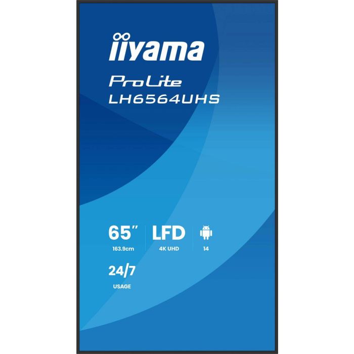 Iiyama LH6564UHS-B1AG Monitor Profesional 65" 4K UHD VA 500cd/m² Android 14 Señalización Digital 2