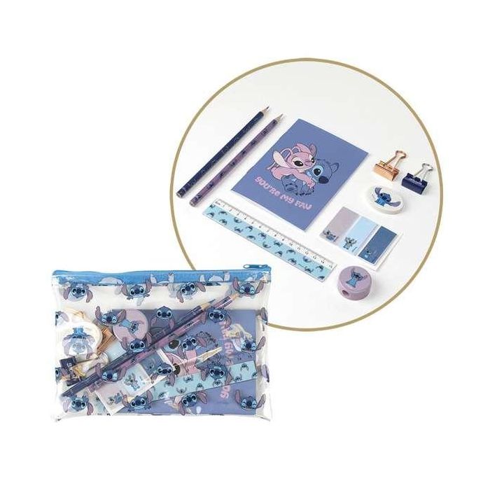Cerdá Set de Papelería Escolar Completo Stitch Azul, Ideal para Niños de 3 a 12 Años 3