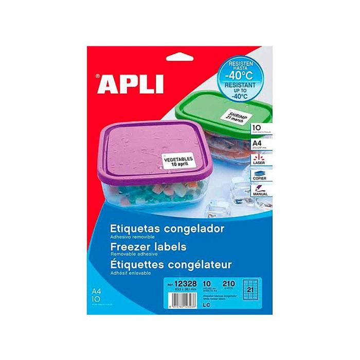 Apli Etiquetas Adhesivas Para Congelador 63,5 X 38,1 mm Láser C-Romos 21 X 10H Blanco 1