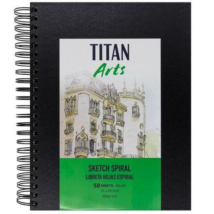 Cuaderno de Dibujo Titan Arts Negro A4 50 Hojas (5 Unidades) 1