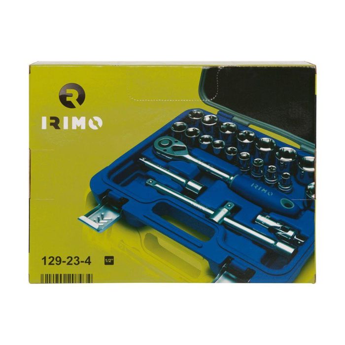Irimo 129-23-4 Llave de carraca 1/2 pulg, Juego de vasos hexagonales 8 - 32 mm, 23 piezas 1