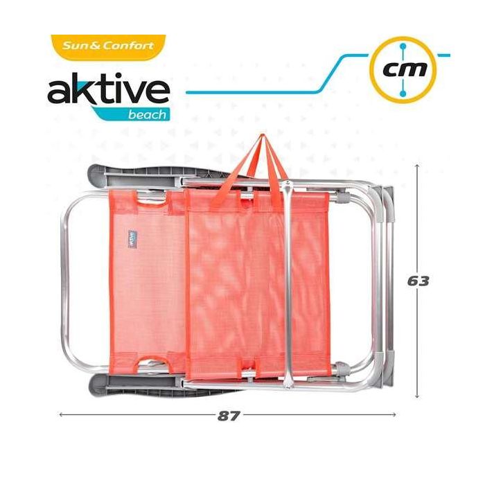Color Baby Silla Playa Plegable Aluminio Flamingo 5 Posiciones Textilene 48x57x99 cm 7
