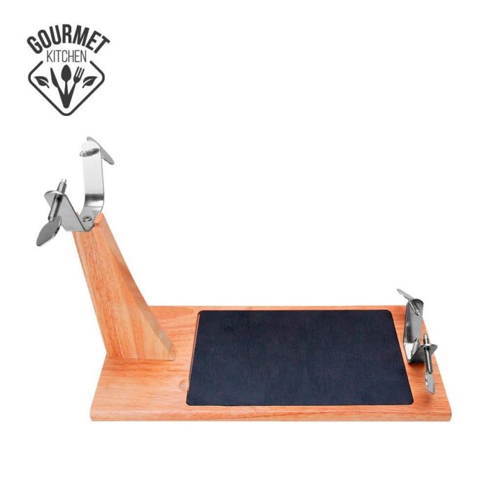 Gourmet Kitchen Jamonero con Base Cerámica, Madera de Caucho, 43.8x19.5x30.5cm 0 Gourmet Kitchen Jamonero con Base Cerámica, Madera de Caucho, 43.8x19.5x30.5cm 0