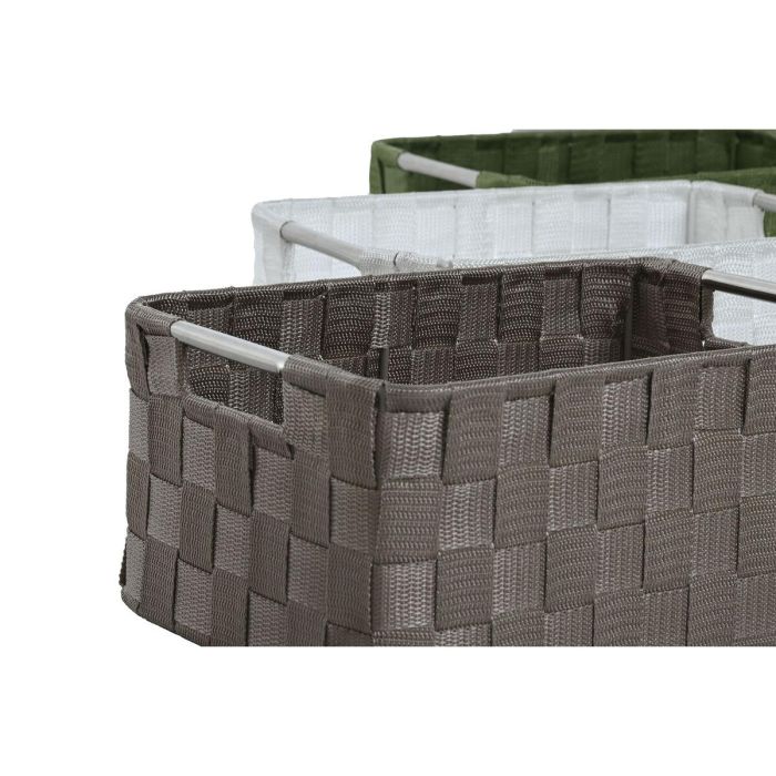 Juego de Cestas Home ESPRIT Verde Gris Crema Metal Polipropileno (3 Piezas) (3 Unidades) 3