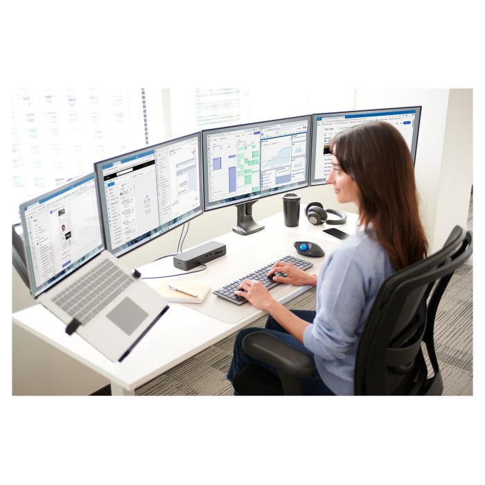 Kensington Brazo para Monitor 2TFT Ajustable en Altura con un Toque para Dos Monitores Montaje Escritorio Negro 3