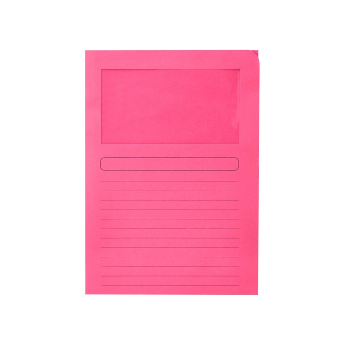 Q-connect Subcarpeta Cartulina DIN A4 Rosa con Ventana Transparente 120 g/m² 1