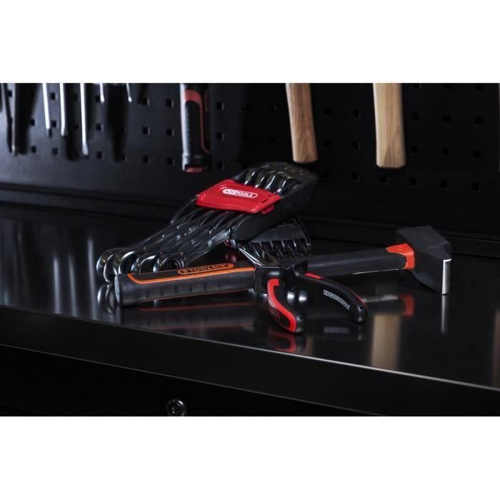 Juego de 10 llaves combinadas métricas - KS TOOLS - 922.0050 - Con soporte - 8 a 19 mm - Ángulo de horquilla y ojo inclinado a 15° 1 Juego de 10 llaves combinadas métricas - KS TOOLS - 922.0050 - Con soporte - 8 a 19 mm - Ángulo de horquilla y ojo inclinado a 15° 1