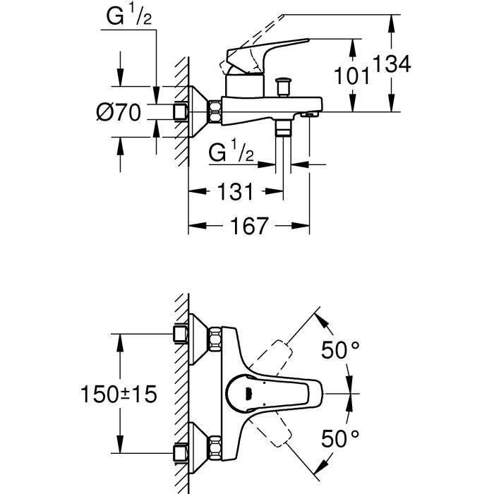 Grohe Mezclador monomando de baño/ducha 5 Grohe Mezclador monomando de baño/ducha 5