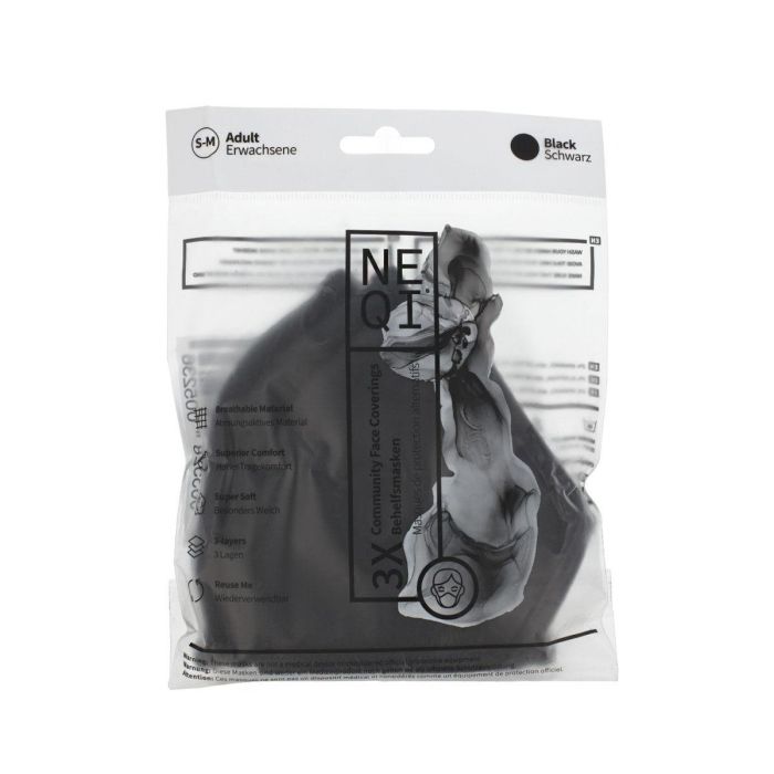 Mascarilla de Tela Reutilizable Neqi Schutzmasken Negro M 3 Unidades Mascarilla de Tela Reutilizable Neqi Schutzmasken Negro M 3 Unidades