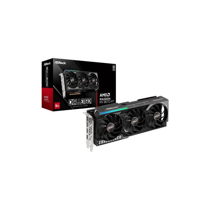 ASRock Tarjeta Gráfica RX 9070 XT CHALLENGER AMD RX9070XT 16GB GDDR6 256BIT