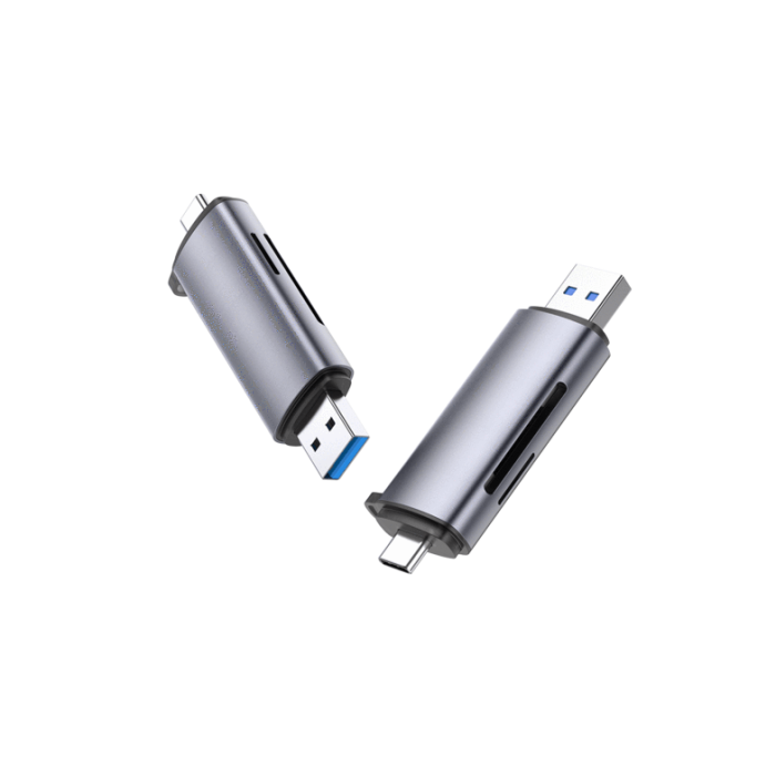 Ugreen 50706 Lector de tarjetas USB 3.0 y USB-C 2 en 1 para SD/Micro SD de hasta 5Gbps Color Plata