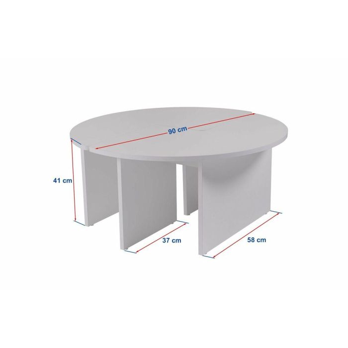 Mesa de centro MOIRA Redonda Efecto mármol travertino 90 x 90 x 41 cm CAL1738350617033 11