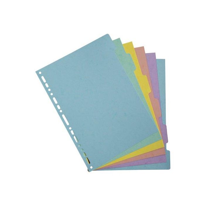 Separadores Exacompta Aquarel Cartulina Lustrada A4 400G 6 Pestañas 17 Taladros