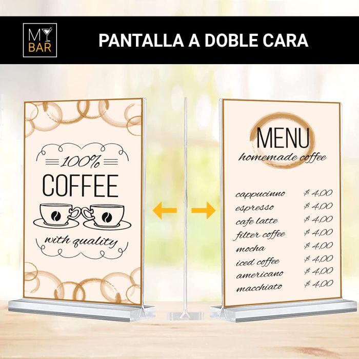 Porta Menús Sobremesa 10x15 cm - My Bar (24 Unidades) 12 Porta Menús Sobremesa 10x15 cm - My Bar (24 Unidades) 12