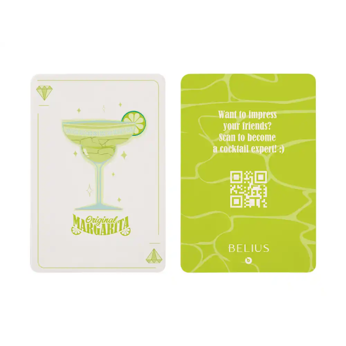 Belius Cocktails Margarita Bolígrafo y Wallet Aluminio Verde Lima Plateado con Relieve, Tinta Azul, Caja Incluida 10