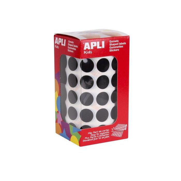 Gomets Apli Rollo 59H Circulo Ø 15 Mm Negro 2.832 Uds. (11487)