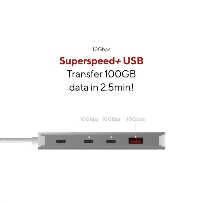 Hub USB Linq Byelements LQ49081PS Blanco Gris 11