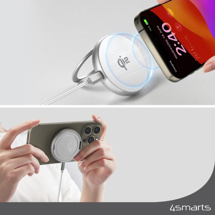 4smarts Qi2 Charger Kickstand. silber/ wei 1 4smarts Qi2 Charger Kickstand. silber/ wei 1