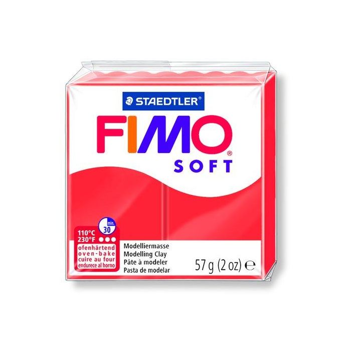 Staedtler FIMO Soft Pasta de Modelar Blanda 57g Rojo Indian Fácil de Mezclar Ideal para toda la Familia