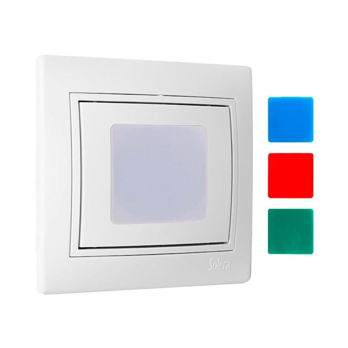 Solera Piloto de escalera + marco serie Europa ERP90U, 10A 250V, blanco, 83x81mm, termoplástico 0 Solera Piloto de escalera + marco serie Europa ERP90U, 10A 250V, blanco, 83x81mm, termoplástico 0