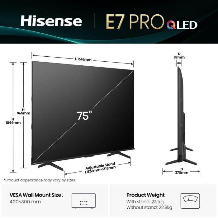 Hisense 75E77Q PRO 189cm 75" 4K QLED Smart TV Fernseher 1 Hisense 75E77Q PRO 189cm 75" 4K QLED Smart TV Fernseher 1