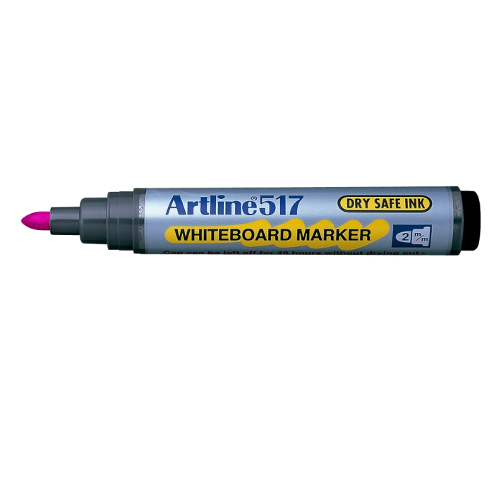 Artline EK-517 Rotulador para Pizarra Blanca Punta Redonda Rosa 2 mm Tinta de Bajo Olor Antiseccado 1