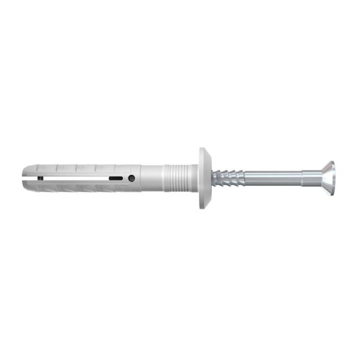 Fischer Tacos clavo nylon ø5 x 50 mm + tornillos cabeza avellanada ø3,7 x 48 mm, Caja 100 unidades. Para hormigón, ladrillo y madera Fischer Tacos clavo nylon ø5 x 50 mm + tornillos cabeza avellanada ø3,7 x 48 mm, Caja 100 unidades. Para hormigón, ladrillo y madera