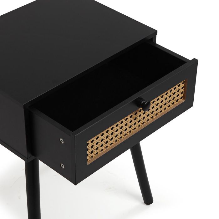 Mesilla de noche Ahedo negro Versa - 30x40x55 cm, madera MDF y metal 2 Mesilla de noche Ahedo negro Versa - 30x40x55 cm, madera MDF y metal 2