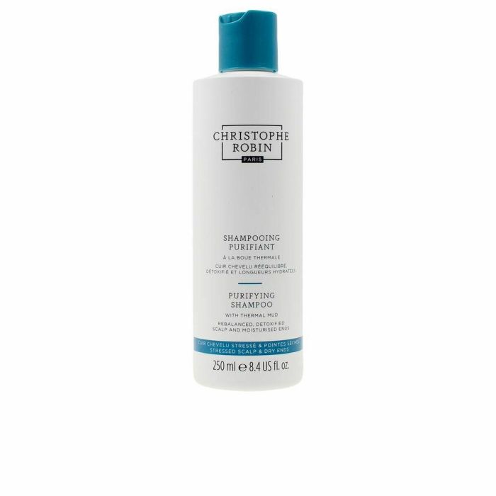 Christophe Robin Champú Purificante con Barro Termal Desintoxicante Anti-Contaminación para Cuero Cabelludo Graso y Estresado 250 mL