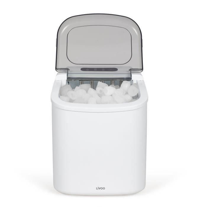 Livoo DOM484 Máquina de Hielo 12 kg/día, Depósito 1.2 L, Bandeja 600g, 9 Cubitos/Ciclo, Autolimpiable 1
