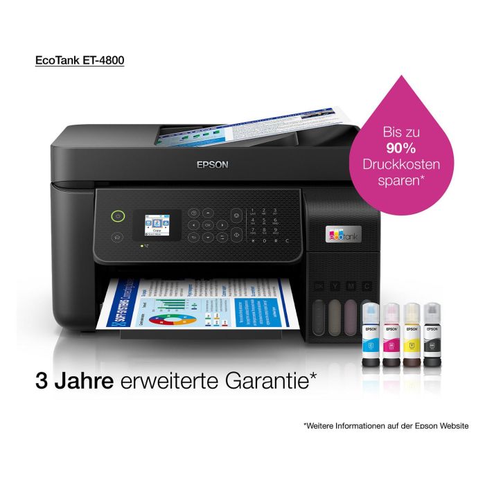 Epson ET-4800 Impresora Multifunción 4en1 Inyección Tinta Color A4 LAN Wifi ADF Negro 13 Epson ET-4800 Impresora Multifunción 4en1 Inyección Tinta Color A4 LAN Wifi ADF Negro 13