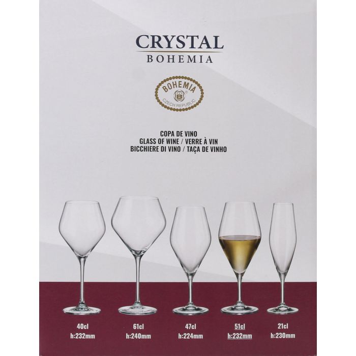 Bohemia Set de 6 Copas de Vino de Cristal Colección Galaxia, 510 cc (4 Cajas) 3