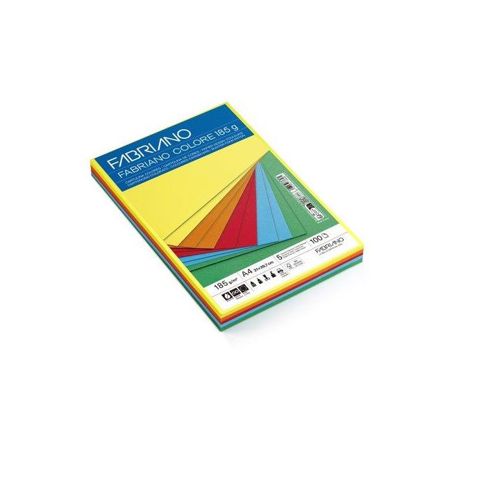 Cartulina A4 Fabriano Colore 185G Paquete De 100 Colores Intensos Cartulina A4 Fabriano Colore 185G Paquete De 100 Colores Intensos
