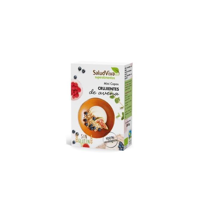 SALUD VIVA Copos Crujientes de Avena Mini 250g Bio SG | Integral, Alto en Fibra, Sin Gluten