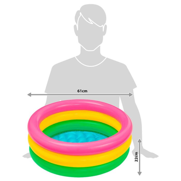 Piscina hinchable 3 aros colores con suelo hinchable (capacidad 28 litros) (1/3 años)61x22 cm - modelos surtidos 3 Piscina hinchable 3 aros colores con suelo hinchable (capacidad 28 litros) (1/3 años)61x22 cm - modelos surtidos 3