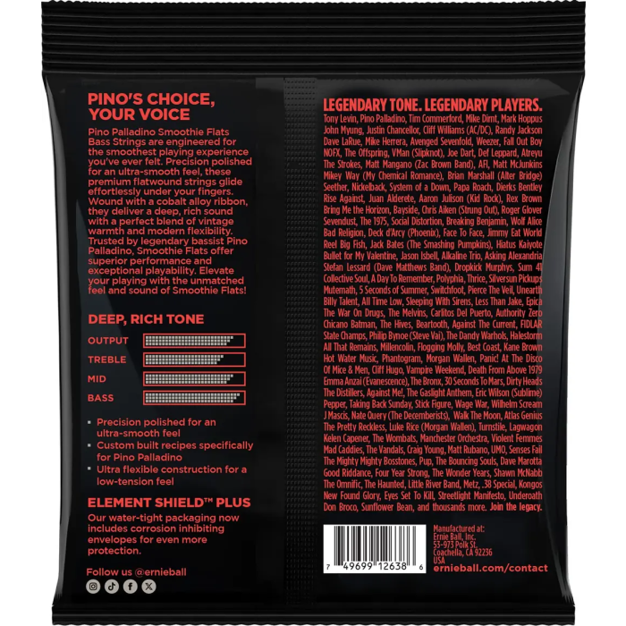 Ernieball Juego Bajo Eléctrico Signature Pino Palladino Medium 43-108 1