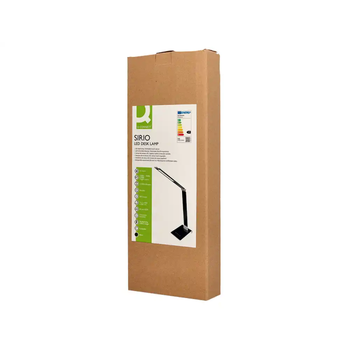Q-connect Lámpara de Escritorio Sirio LED 13W 800 Lm Táctil 3 Niveles Brillo Regulable Negro 11