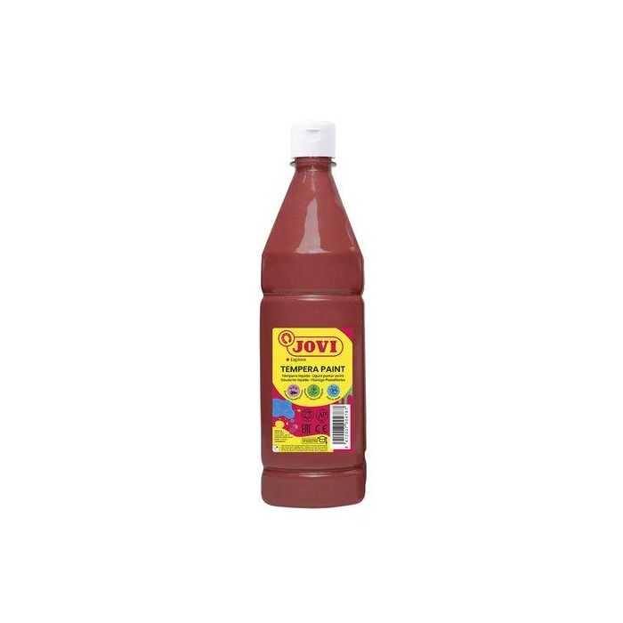 Jovi Témpera Líquida Paint Marrón 1000 mL - Base Agua, Alto Poder Cubriente, Secado Rápido, Colores Intensos