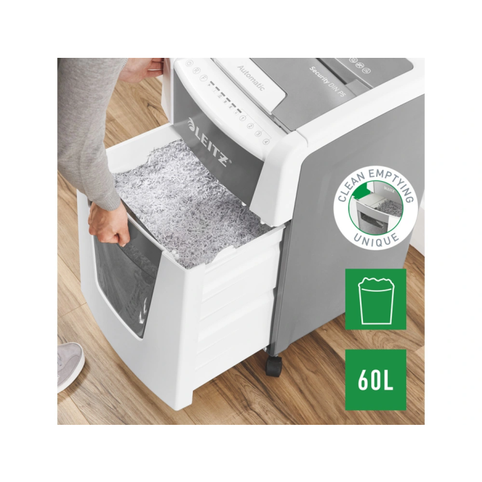 Leitz IQ Auto+ Office 300 P5 Destructora de Papel Automática para Oficina, 300 Hojas, Nivel de Seguridad P5, Blanca 11 Leitz IQ Auto+ Office 300 P5 Destructora de Papel Automática para Oficina, 300 Hojas, Nivel de Seguridad P5, Blanca 11