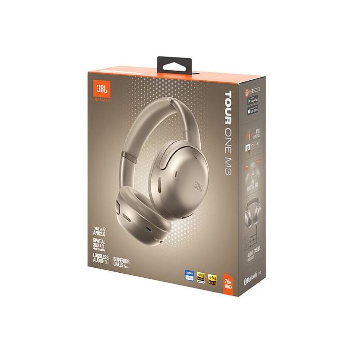 JBL TOUR ONE M3 Auriculares Diadema Bluetooth 5.3 con Cancelación Activa de Ruido (ANC), hasta 70h de Batería y Micrófono para Llamadas - Color Blanco